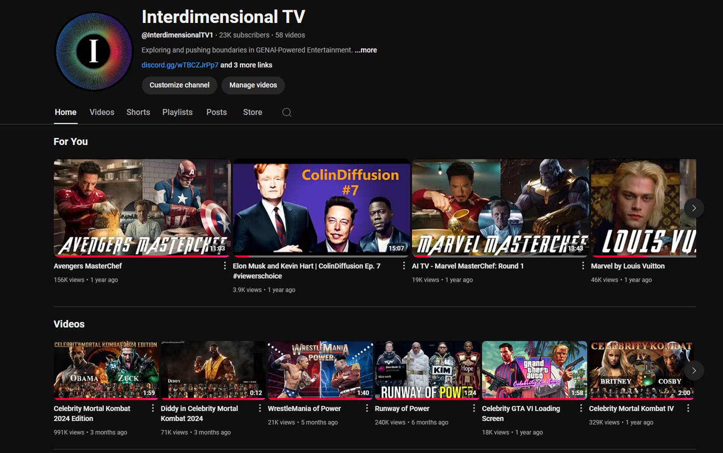 Logo artwork for the InterdimensionalTV YouTube channel.